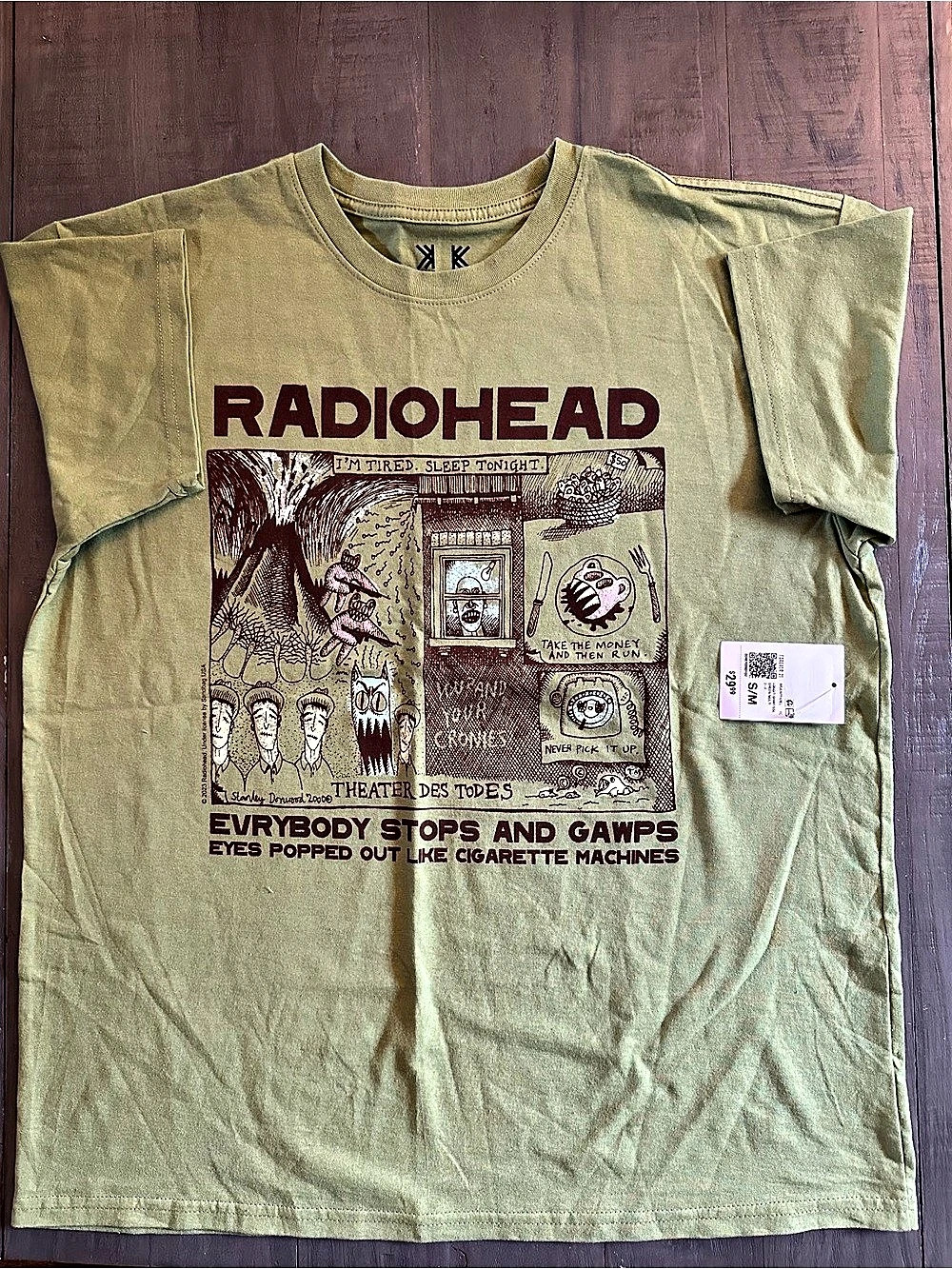 Forever 21 Radiohead Theater Des Todes Graphic Tee Green Small/Medium